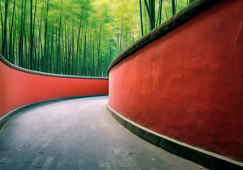 中国红色围墙和植物高清特性摄影图,高清,摄影图,摄影图片,图片大全,摄影图免费下载